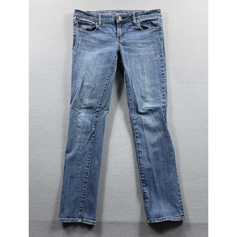 American Eagle Outfitters Jeans Womens 10 Blue Med Wash Straight Stretch 32x30